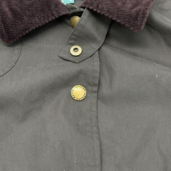 Lauren Ralph Lauren Women’s Olive Green Field Jacket Size M Corduroy Collar - Picture 11 of 16